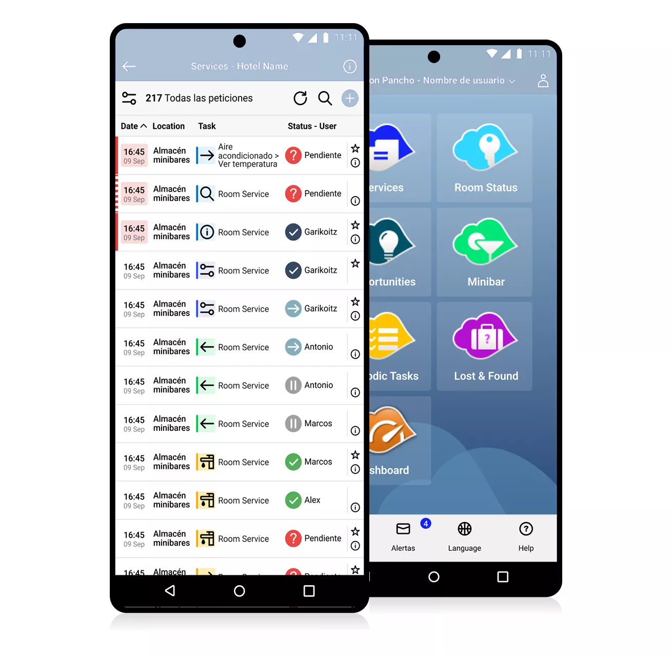 Vostio Operations Management na mobilnom telefóne